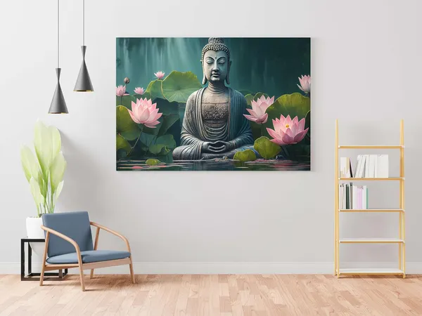 Multicolour_Buddha_Paintings_For_Wall_Decoration_With_Frame_Canvas_Painting_For_Living_Room_Bedroom_Home_Office_&_Hotels_(22_Inch_X_16_Inch_Ch-Bd-Ldp14)