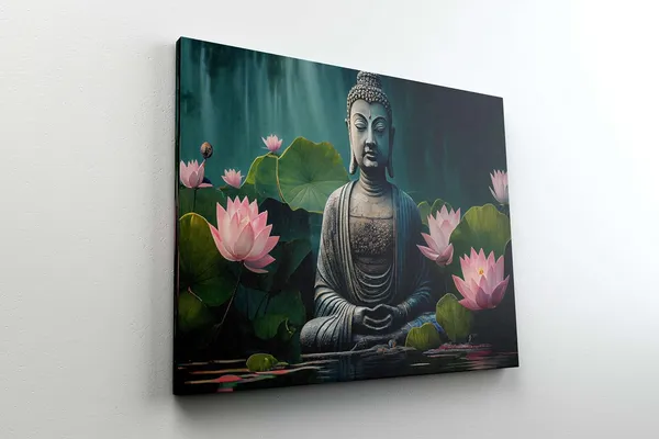 Multicolour_Buddha_Paintings_For_Wall_Decoration_With_Frame_Canvas_Painting_For_Living_Room_Bedroom_Home_Office_&_Hotels_(22_Inch_X_16_Inch_Ch-Bd-Ldp14)