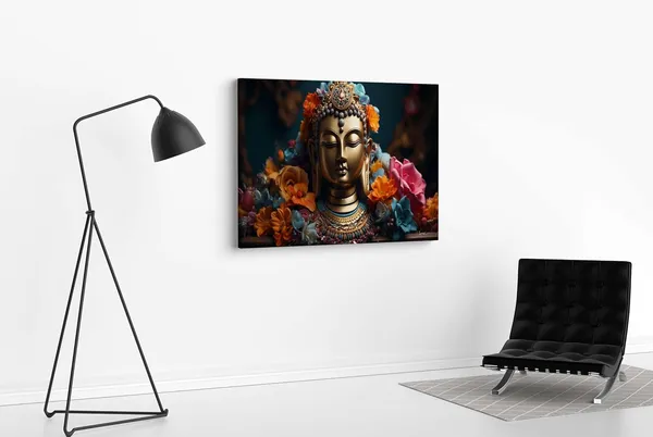 Multicolour_Buddha_Paintings_For_Wall_Decoration_With_Frame_Canvas_Painting_For_Living_Room_Bedroom_Home_Office_&_Hotels_(22_Inch_X_16_Inch_Ch-Bd-Ldp15)