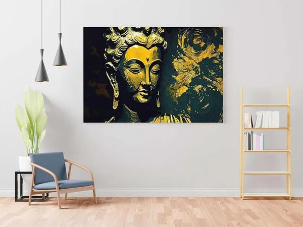 Multicolour_Buddha_Paintings_For_Wall_Decoration_With_Frame_Canvas_Painting_For_Living_Room_Bedroom_Home_Office_&_Hotels_(22_Inch_X_16_Inch_Ch-Bd-Ldp2)