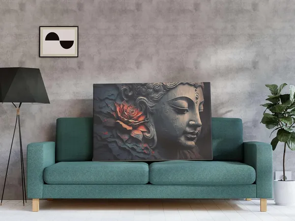 Multicolour_Buddha_Paintings_For_Wall_Decoration_With_Frame_Canvas_Painting_For_Living_Room_Bedroom_Home_Office_&_Hotels_(22_Inch_X_16_Inch_Ch-Bd-Ldp3)