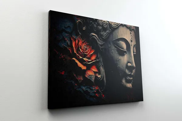 Multicolour_Buddha_Paintings_For_Wall_Decoration_With_Frame_Canvas_Painting_For_Living_Room_Bedroom_Home_Office_&_Hotels_(22_Inch_X_16_Inch_Ch-Bd-Ldp3)