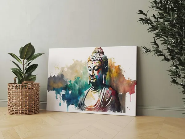 Multicolour_Buddha_Paintings_For_Wall_Decoration_With_Frame_Canvas_Painting_For_Living_Room_Bedroom_Home_Office_&_Hotels_(22_Inch_X_16_Inch_Ch-Bd-Ldp4)