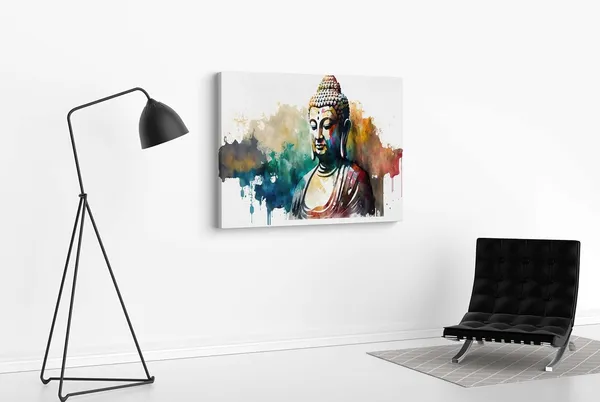 Multicolour_Buddha_Paintings_For_Wall_Decoration_With_Frame_Canvas_Painting_For_Living_Room_Bedroom_Home_Office_&_Hotels_(22_Inch_X_16_Inch_Ch-Bd-Ldp4)