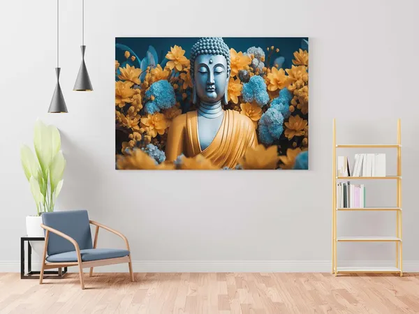 Multicolour_Buddha_Paintings_For_Wall_Decoration_With_Frame_Canvas_Painting_For_Living_Room_Bedroom_Home_Office_&_Hotels_(22_Inch_X_16_Inch_Ch-Bd-Ldp7)
