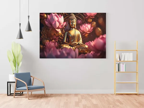 Multicolour_Buddha_Paintings_For_Wall_Decoration_With_Frame_Canvas_Painting_For_Living_Room_Bedroom_Home_Office_&_Hotels_(22_Inch_X_16_Inch_Ch-Bd-Ldp8)