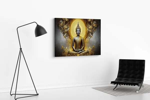 Multicolour_Buddha_Paintings_For_Wall_Decoration_With_Frame_Canvas_Painting_For_Living_Room_Bedroom_Home_Office_&_Hotels_(22_Inch_X_16_Inch_Ch-Bd-Ldp9)