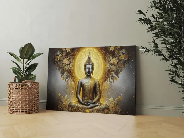 Multicolour_Buddha_Paintings_For_Wall_Decoration_With_Frame_Canvas_Painting_For_Living_Room_Bedroom_Home_Office_&_Hotels_(22_Inch_X_16_Inch_Ch-Bd-Ldp9)