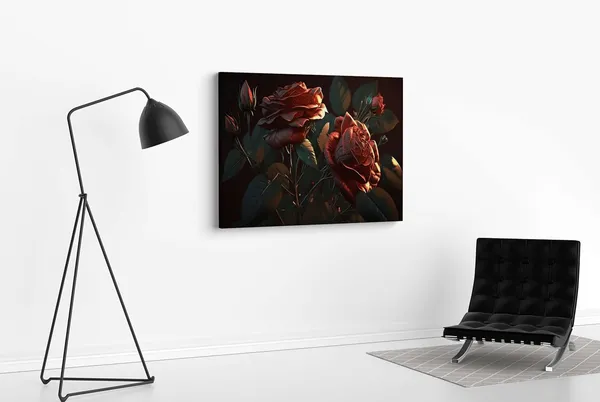 Multicolour_Flower_Paintings_For_Wall_Decoration_With_Frame_Canvas_Painting_For_Living_Room_Bedroom_Home_Office_&_Hotels_(22_Inch_X_16_Inch_Ch-Flw-Ldp11)