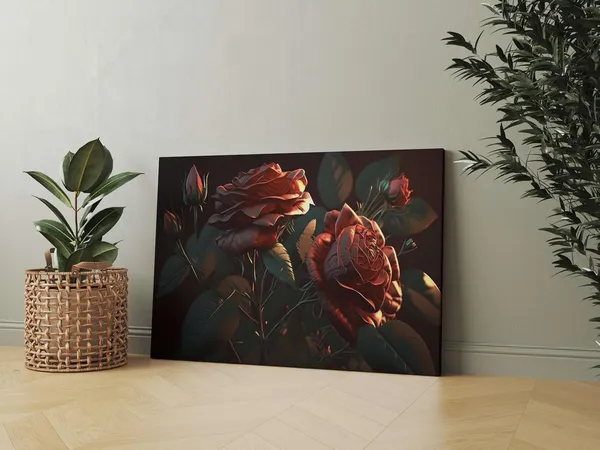 Multicolour_Flower_Paintings_For_Wall_Decoration_With_Frame_Canvas_Painting_For_Living_Room_Bedroom_Home_Office_&_Hotels_(22_Inch_X_16_Inch_Ch-Flw-Ldp11)