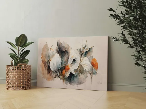 Multicolour_Flower_Paintings_For_Wall_Decoration_With_Frame_Canvas_Painting_For_Living_Room_Bedroom_Home_Office_&_Hotels_(22_Inch_X_16_Inch_Ch-Flw-Ldp12)