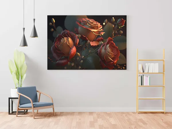 Multicolour_Flower_Paintings_For_Wall_Decoration_With_Frame_Canvas_Painting_For_Living_Room_Bedroom_Home_Office_&_Hotels_(22_Inch_X_16_Inch_Ch-Flw-Ldp20)