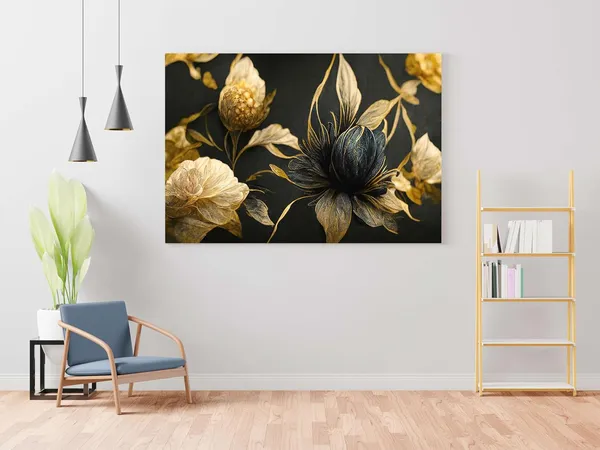 Multicolour_Flower_Paintings_For_Wall_Decoration_With_Frame_Canvas_Painting_For_Living_Room_Bedroom_Home_Office_&_Hotels_(22_Inch_X_16_Inch_Ch-Flw-Ldp36)