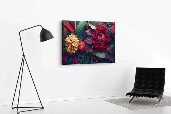 Multicolour_Flower_Paintings_For_Wall_Decoration_With_Frame_Canvas_Painting_For_Living_Room_Bedroom_Home_Office_&_Hotels_(22_Inch_X_16_Inch_Ch-Flw-Ldp50)