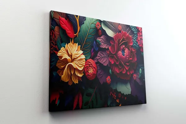 Multicolour_Flower_Paintings_For_Wall_Decoration_With_Frame_Canvas_Painting_For_Living_Room_Bedroom_Home_Office_&_Hotels_(22_Inch_X_16_Inch_Ch-Flw-Ldp50)