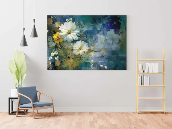 Multicolour_Flower_Paintings_For_Wall_Decoration_With_Frame_Canvas_Painting_For_Living_Room_Bedroom_Home_Office_&_Hotels_(22_Inch_X_16_Inch_Ch-Flw-Ldp54)