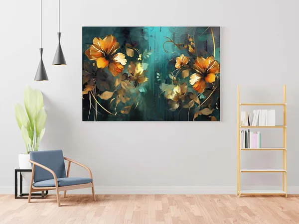 Multicolour_Flower_Paintings_For_Wall_Decoration_With_Frame_Canvas_Painting_For_Living_Room_Bedroom_Home_Office_&_Hotels_(22_Inch_X_16_Inch_Ch-Flw-Ldp60)