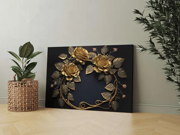 Multicolour_Flower_Paintings_For_Wall_Decoration_With_Frame_Canvas_Painting_For_Living_Room_Bedroom_Home_Office_&_Hotels_(22_Inch_X_16_Inch_Ch-Flw-Ldp68)