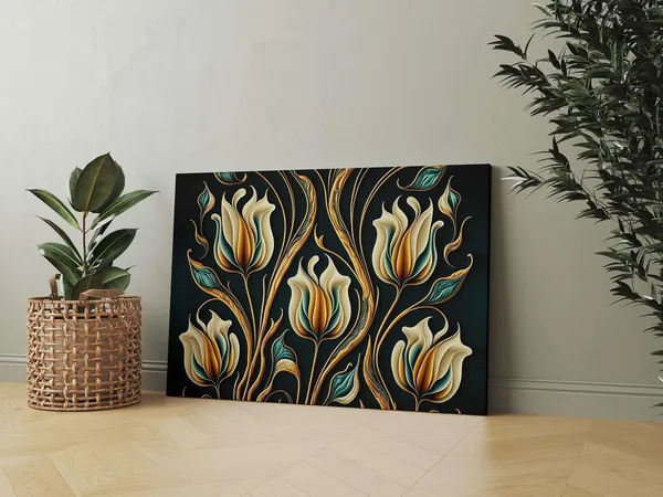 Multicolour_Flower_Paintings_For_Wall_Decoration_With_Frame_Canvas_Painting_For_Living_Room_Bedroom_Home_Office_&_Hotels_(22_Inch_X_16_Inch_Ch-Flw-Ldp6)