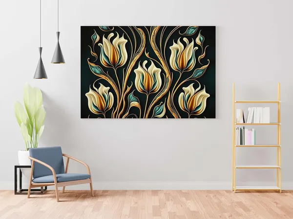 Multicolour_Flower_Paintings_For_Wall_Decoration_With_Frame_Canvas_Painting_For_Living_Room_Bedroom_Home_Office_&_Hotels_(22_Inch_X_16_Inch_Ch-Flw-Ldp6)