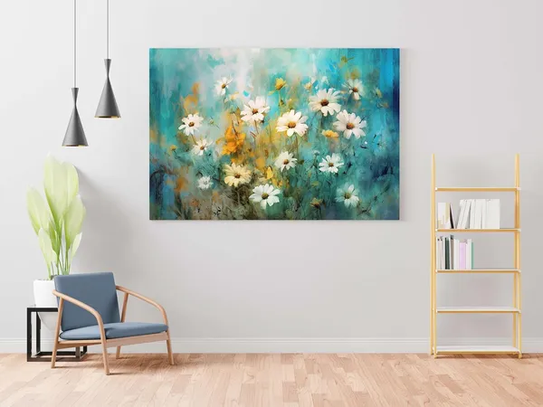 Multicolour_Flower_Paintings_For_Wall_Decoration_With_Frame_Canvas_Painting_For_Living_Room_Bedroom_Home_Office_&_Hotels_(22_Inch_X_16_Inch_Ch-Flw-Ldp73)
