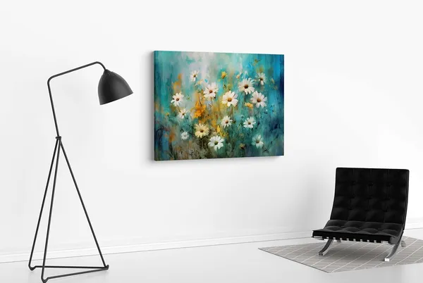 Multicolour_Flower_Paintings_For_Wall_Decoration_With_Frame_Canvas_Painting_For_Living_Room_Bedroom_Home_Office_&_Hotels_(22_Inch_X_16_Inch_Ch-Flw-Ldp73)
