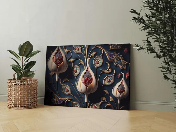 Multicolour_Flower_Paintings_For_Wall_Decoration_With_Frame_Canvas_Painting_For_Living_Room_Bedroom_Home_Office_&_Hotels_(22_Inch_X_16_Inch_Ch-Flw-Ldp7)