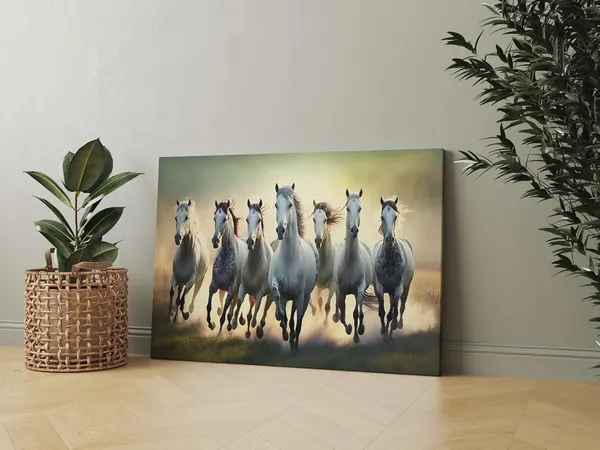 Multicolour_Seven_Horse_Painting_For_Wall_Decoration_With_Frame_Canvas_Painting_For_Living_Room_Bedroom_Home_Office_&_Hotels_(22_Inch_X_16_Inch_Ch-Hs-Ldp2)