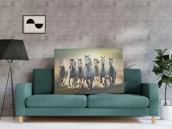 Multicolour_Seven_Horse_Painting_For_Wall_Decoration_With_Frame_Canvas_Painting_For_Living_Room_Bedroom_Home_Office_&_Hotels_(22_Inch_X_16_Inch_Ch-Hs-Ldp2)