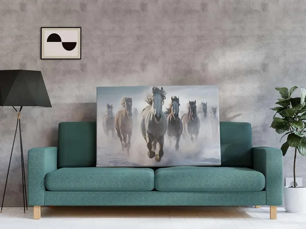 Multicolour_Seven_Horse_Painting_For_Wall_Decoration_With_Frame_Canvas_Painting_For_Living_Room_Bedroom_Home_Office_&_Hotels_(22_Inch_X_16_Inch_Ch-Hs-Ldp3)