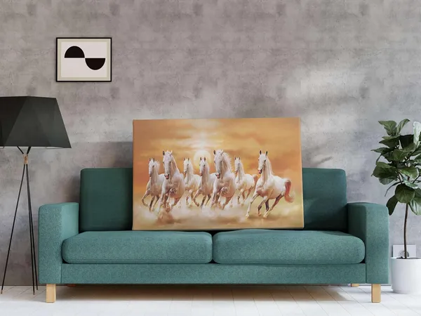 Multicolour_Seven_Horse_Painting_For_Wall_Decoration_With_Frame_Canvas_Painting_For_Living_Room_Bedroom_Home_Office_&_Hotels_(22_Inch_X_16_Inch_Ch-Hs-Ldp4)