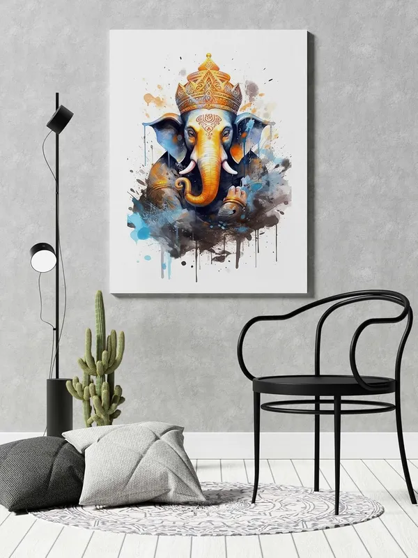 Multicolour_Ganesha_Wall_Painting_For_Wall_Decoration_Canvas_Wall_Painting_For_Home_Decor,_Living_Room,_Bedroom,_Office_Hotel_(22X34_Inch_Ch-Gn12)