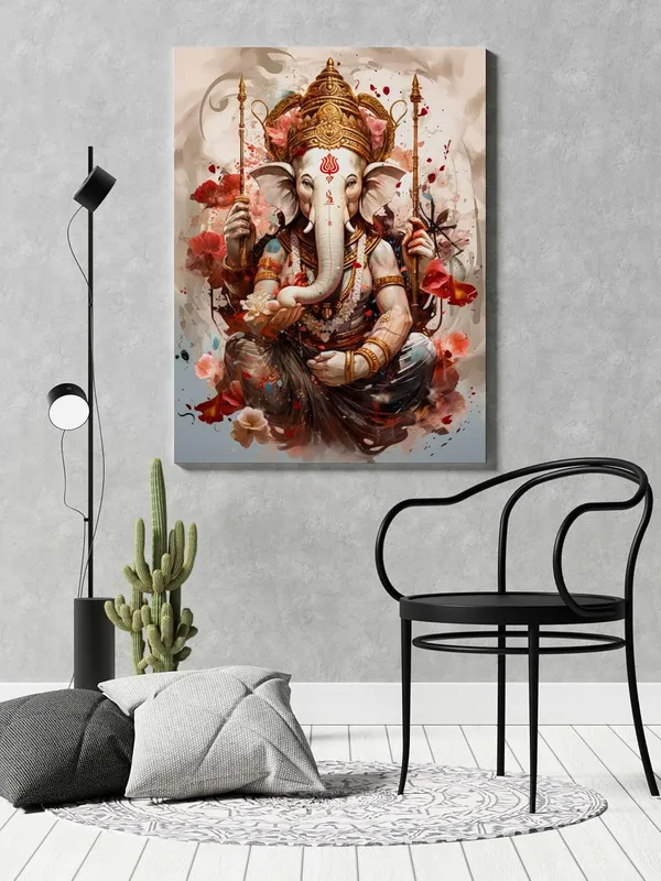 Multicolour_Ganesha_Wall_Painting_For_Wall_Decoration_Canvas_Wall_Painting_For_Home_Decor,_Living_Room,_Bedroom,_Office_Hotel_(22X34_Inch_Ch-Gn4)