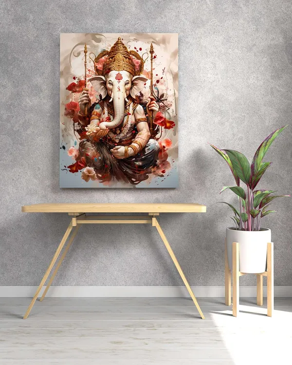 Multicolour_Ganesha_Wall_Painting_For_Wall_Decoration_Canvas_Wall_Painting_For_Home_Decor,_Living_Room,_Bedroom,_Office_Hotel_(22X34_Inch_Ch-Gn4)