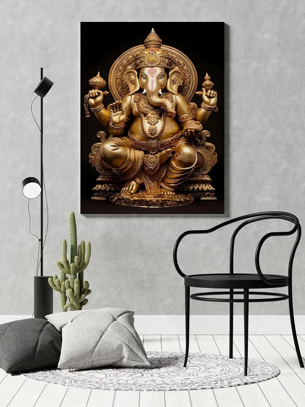 Multicolour_Ganesha_Wall_Painting_For_Wall_Decoration_Canvas_Wall_Painting_For_Home_Decor,_Living_Room,_Bedroom,_Office_Hotel_(22X34_Inch_Ch-Gn5)