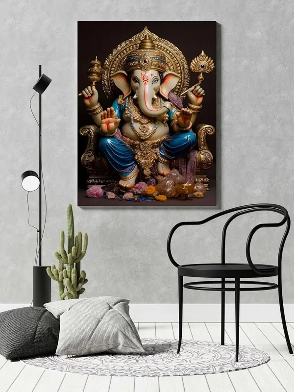 Multicolour_Ganesha_Wall_Painting_For_Wall_Decoration_Canvas_Wall_Painting_For_Home_Decor,_Living_Room,_Bedroom,_Office_Hotel_(22X34_Inch_Ch-Gn6)