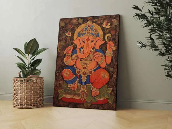 Multicolour_Ganesha_Wall_Painting_For_Wall_Decoration_Canvas_Wall_Painting_For_Home_Decor,_Living_Room,_Bedroom,_Office_Hotel_(22X34_Inch_Ch-Gn7)