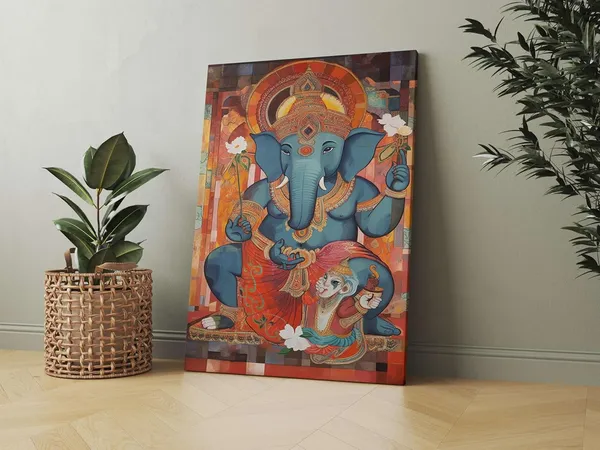 Multicolour_Ganesha_Wall_Painting_For_Wall_Decoration_Canvas_Wall_Painting_For_Home_Decor,_Living_Room,_Bedroom,_Office_Hotel_(22X34_Inch_Ch-Gn8)