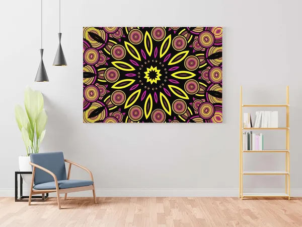 Multicolour_Mandala_Art_Painting_For_Wall_Decoration_With_Frame_Canvas_Painting_For_Living_Room_Bedroom_Home_Office_&_Hotels_(34_Inch_X_22_Inch_Ch-Mp-Ldp3)