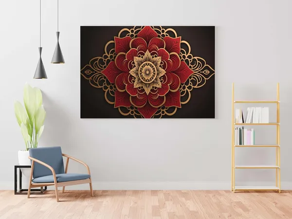 Multicolour_Mandala_Art_Painting_For_Wall_Decoration_With_Frame_Canvas_Painting_For_Living_Room_Bedroom_Home_Office_&_Hotels_(34_Inch_X_22_Inch_Ch-Mp-Ldp7)