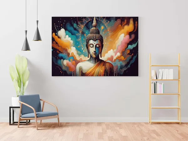 Multicolour_Buddha_Paintings_For_Wall_Decoration_With_Frame_Canvas_Painting_For_Living_Room_Bedroom_Home_Office_&_Hotels_(34_Inch_X_22_Inch_Ch-Bd-Ldp10)
