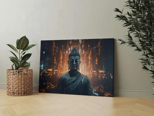 Multicolour_Buddha_Paintings_For_Wall_Decoration_With_Frame_Canvas_Painting_For_Living_Room_Bedroom_Home_Office_&_Hotels_(34_Inch_X_22_Inch_Ch-Bd-Ldp13)