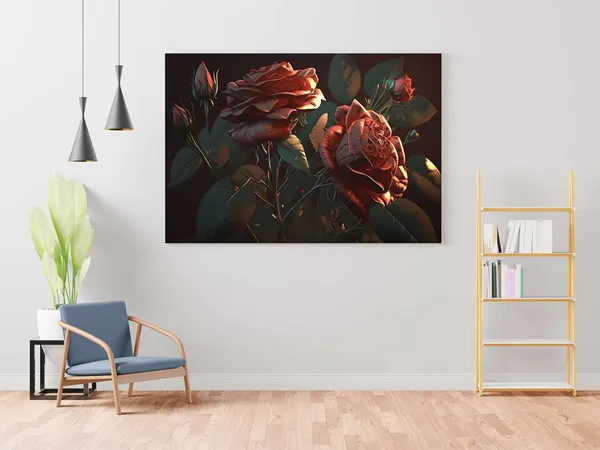 Multicolour_Flower_Paintings_For_Wall_Decoration_With_Frame_Canvas_Painting_For_Living_Room_Bedroom_Home_Office_&_Hotels_(34_Inch_X_22_Inch_Ch-Flw-Ldp11)