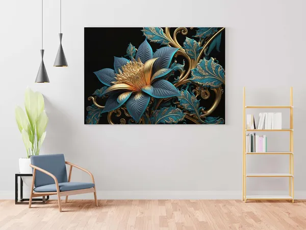 Multicolour_Flower_Paintings_For_Wall_Decoration_With_Frame_Canvas_Painting_For_Living_Room_Bedroom_Home_Office_&_Hotels_(34_Inch_X_22_Inch_Ch-Flw-Ldp31)