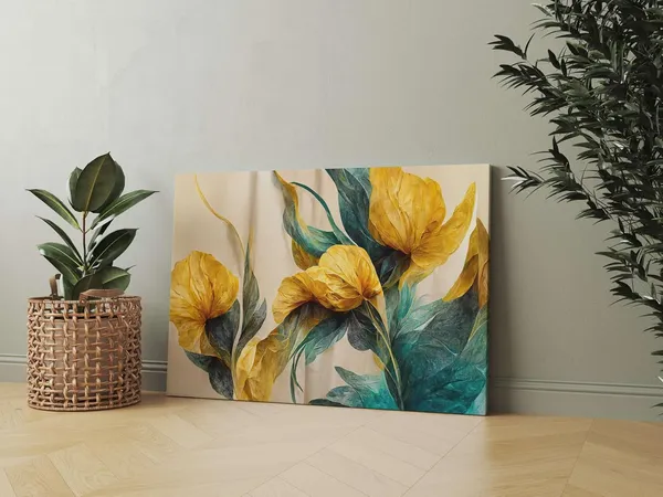 Multicolour_Flower_Paintings_For_Wall_Decoration_With_Frame_Canvas_Painting_For_Living_Room_Bedroom_Home_Office_&_Hotels_(34_Inch_X_22_Inch_Ch-Flw-Ldp35)