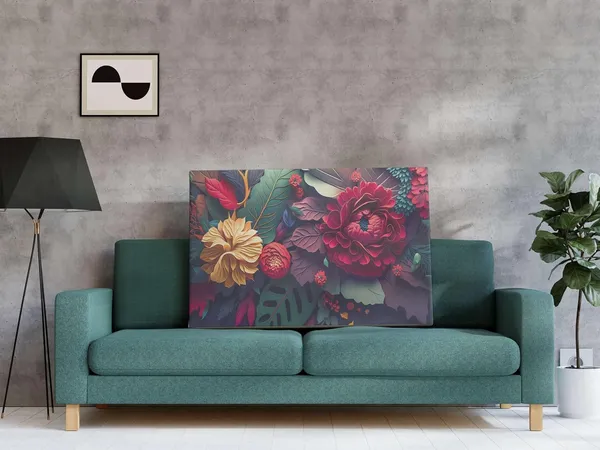 Multicolour_Flower_Paintings_For_Wall_Decoration_With_Frame_Canvas_Painting_For_Living_Room_Bedroom_Home_Office_&_Hotels_(34_Inch_X_22_Inch_Ch-Flw-Ldp50)