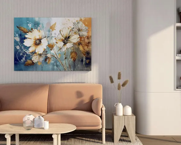 Multicolour_Flower_Paintings_For_Wall_Decoration_With_Frame_Canvas_Painting_For_Living_Room_Bedroom_Home_Office_&_Hotels_(34_Inch_X_22_Inch_Ch-Flw-Ldp66)