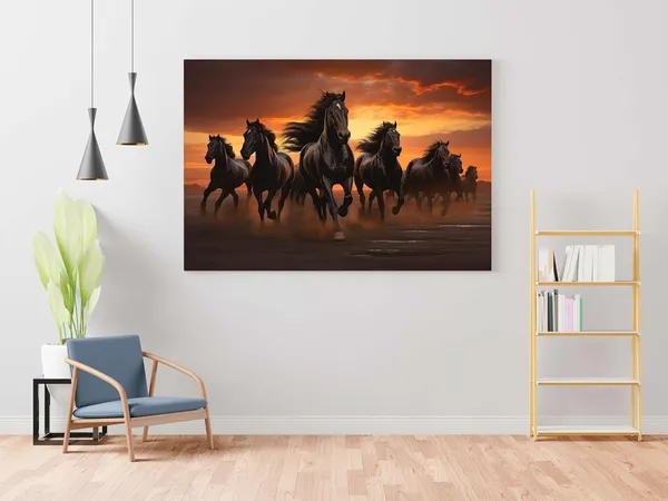 Multicolour_Seven_Horse_Painting_For_Wall_Decoration_With_Frame_Canvas_Painting_For_Living_Room_Bedroom_Home_Office_&_Hotels_(34_Inch_X_22_Inch_Ch-Hs-Ldp1)