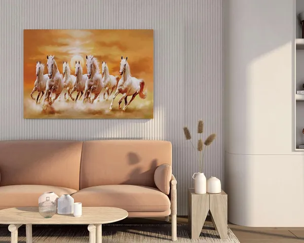 Multicolour_Seven_Horse_Painting_For_Wall_Decoration_With_Frame_Canvas_Painting_For_Living_Room_Bedroom_Home_Office_&_Hotels_(34_Inch_X_22_Inch_Ch-Hs-Ldp4)