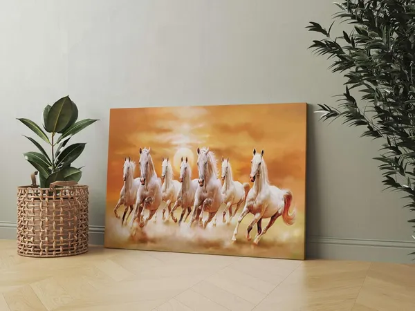 Multicolour_Seven_Horse_Painting_For_Wall_Decoration_With_Frame_Canvas_Painting_For_Living_Room_Bedroom_Home_Office_&_Hotels_(34_Inch_X_22_Inch_Ch-Hs-Ldp4)
